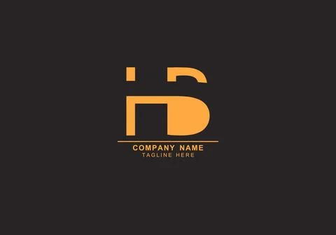 HB or BH minimal abstract and negative space logo Illustrazione stock