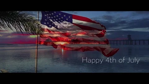 HB Pier 4th of July Stock Footage