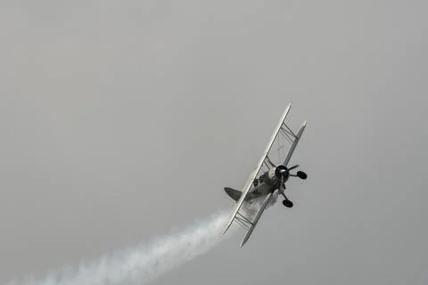 HB-RBG Boeing E75 Stearman airplane in Speck-Fehraltorf in Switzerland Stock Photos
