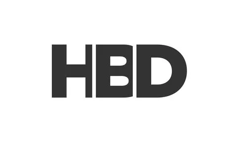 HBD logo design template with strong and modern bold text. Initial based ve.. Stock Illustration