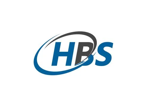 HBS letters creative modern elegant swoosh logo design Stock Illustration