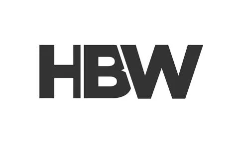 HBW logo design template with strong and modern bold text. Initial based ve.. Stock Illustration