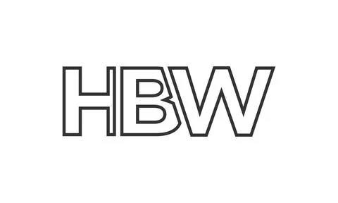 HBW logo design template with strong and modern bold text. Initial based ve.. Stock Illustration