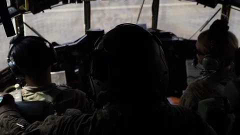 HC-130P King aircrew perform a static line jump Stock Footage 75985230