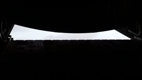 HC-130P King aircrew perform a static line jump Stock Footage 75985928