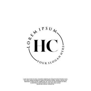 HC Initial handwriting logo design Stock Illustration