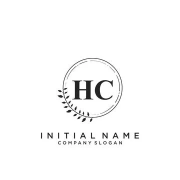 HC Initial handwriting logo design Stock Illustration