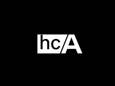 HCA Logo and Graphics design vector art, Icons isolated on black background Illustrazione stock