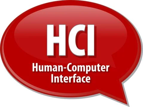 HCI acronym definition speech bubble illustration Stock Illustration