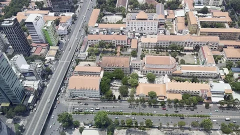 HCMC urban grid view from IFC Marina rooftop. Stock Footage 333468619