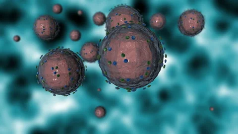 HCV - a group of dangerous Hepatitis C viruses. Alpha channel. Stock Footage 87647313