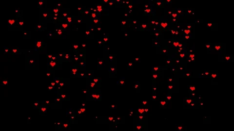 HD 1080 - Animated hearts floating up from bottom to top with alpha channel Stock Footage 102477475