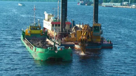 HD 1080 - Aqua excavator Stock Footage