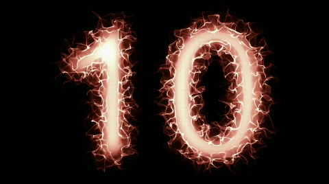 HD 1080 - Countdown. Fire Energy Stock Footage 660905