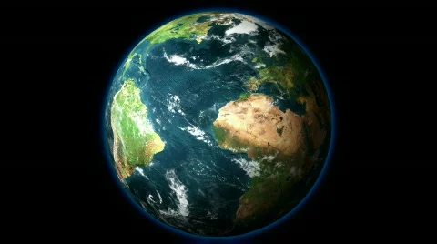 HD 1080 - Planet Earth rotates on Black Background Stock Footage