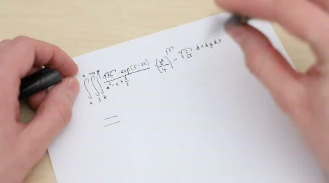 HD 1080p - Student trying to solve complex equation Stock Footage 663799