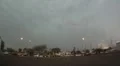 HD 30p - 2 - Daytime monsoon storm intense lightning strikes and traffic HD Footage
