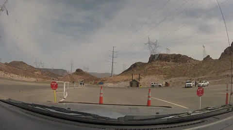 HD 30p Security check point Hoover Dam - special inspection - 3 Stock Footage