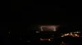HD 30p Traffic in the desert with lightning storm backdrop time lapse p1 HD видео футажи