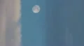 HD 30p Vertical Full moon rise at sunset with blue skies and clouds Video HD