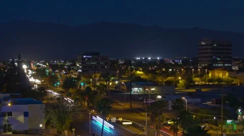 HD 30p wide time lapse of night traffic from a birds eye view Stock Footage