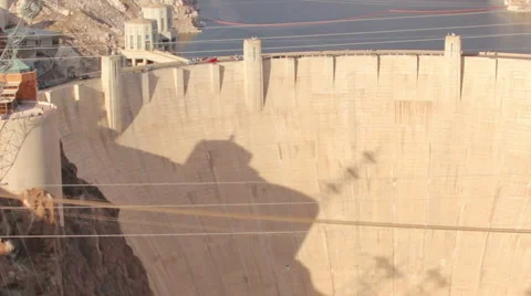 HD 30p zoom out Hoover Dam as seen from atop the memorial bridge Stock Footage