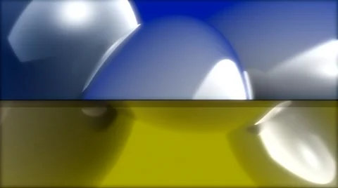 HD 3D Abstract Blue Yellow Orbs Loop Vídeo Stock 5920800