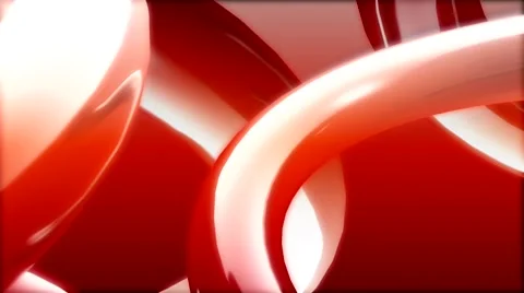 HD 3D Abstract Flowing Red Coil Loop Vídeo Stock 5924035