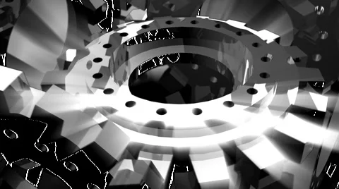 HD 3D Abstract Gears Background Loop Stock Footage 5937732