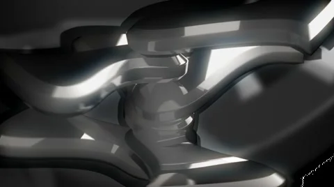 HD 3D Abstract Metallic Rotating Blades Loop Stock Footage 5915954