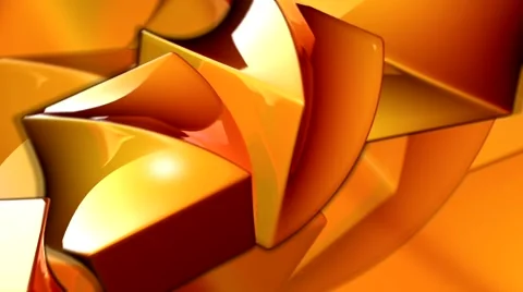 HD 3D Abstract Orange Loop Stock Footage 5937170