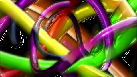 HD 3D Abstract Rainbow Spirals Loop Vídeo Stock 5910664