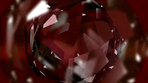 HD 3D Abstract Red Crystal Loop Vídeo Stock 5932225
