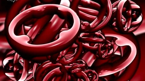 HD 3D Abstract Red Rotating Cogs Loop Vídeo Stock 5913345