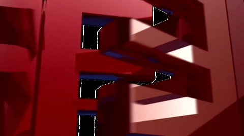 HD 3D Abstract Red Turnstyle Loop Stock Footage 5931129