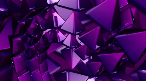 HD 3D Abstract Rotating Purple Pyramids Loop Video stock 5907898