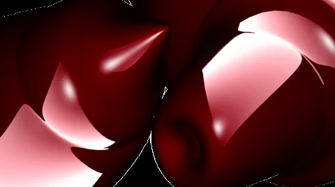 HD 3D Abstract Slow Flowing Red Fluid Loop Stock Footage 5912297