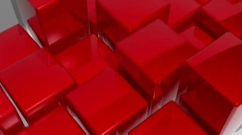 HD 3D Abstract Square Red Piston Loop Video stock 5941981