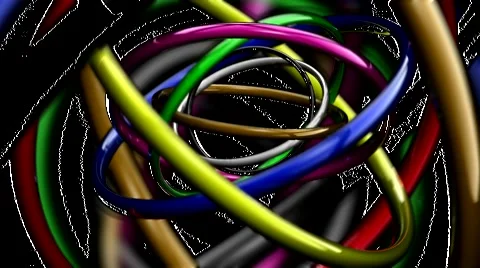 HD 3d rings loop Stock Footage 5503403