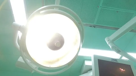 HD 60FPS hospital surgery light /Operation room Shadowless lamp Stock Footage