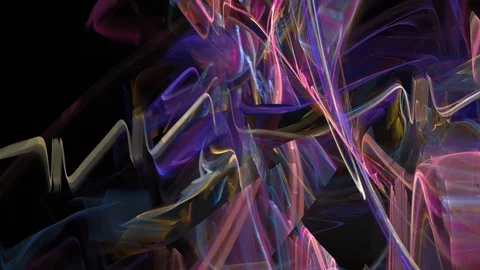 HD Abstract fractal forms morph and oscillate (Loop) Stock Footage 101294152