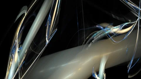 HD Abstract fractal forms morph and oscillate (Loop) Stock Footage 101653948