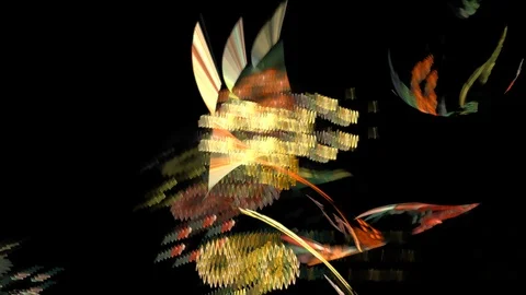 HD Abstract fractal forms morph and oscillate (Loop) Stock Footage 101896361