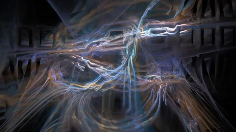HD Abstract fractal forms morph and oscillate (Loop) Stock Footage 101907182