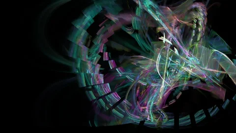 HD Abstract fractal forms morph and oscillate (Loop) Stock Footage 102754093