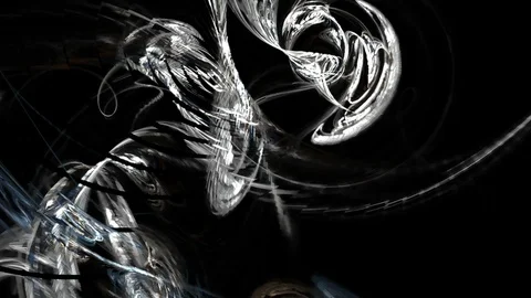 HD Abstract fractal forms morph and oscillate (Loop) Stock Footage 102866289