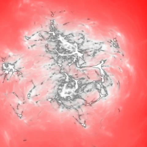 HD Abstract fractal forms morph and oscillate (Loop) Stock Footage 107621020