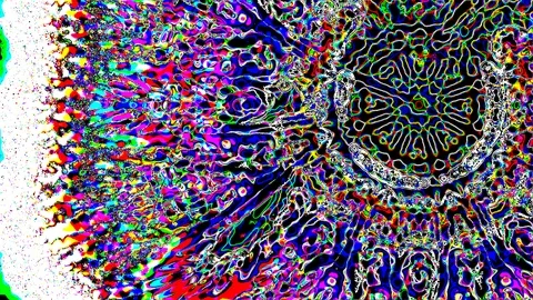 HD Abstract fractal forms morph and oscillate (Loop) Vídeos de archivo 107910023