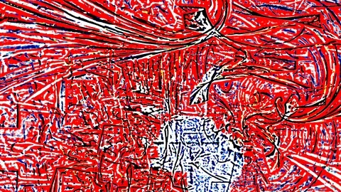 HD Abstract fractal forms morph and oscillate (Loop) Video stock 108583369