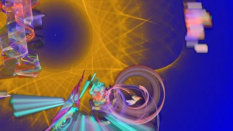 HD Abstract fractal forms morph and oscillate (Loop) Video stock 109193924